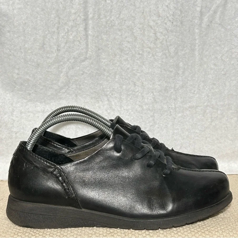 Born Womens Black Leather Nigel Lace Up Casual Comfort Tie Loafer Shoes SZ US 7